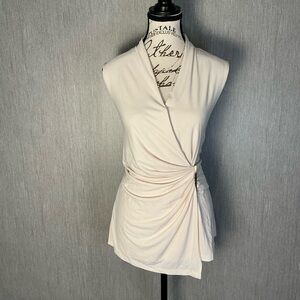 Susan Graver Cream Blouse Size Medium